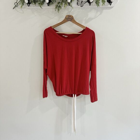 Eberjey Tops - Eberjey Long Sleeve Red Shirt With Tie Size M